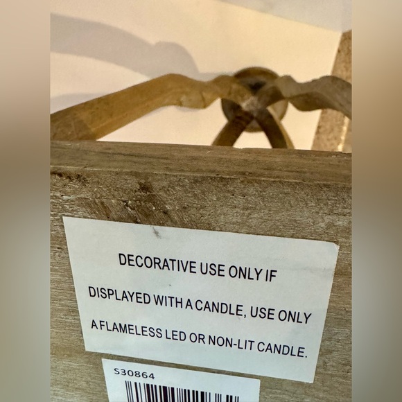 NWT✨Natural Open Wood Frame Lantern - Picture 6 of 11